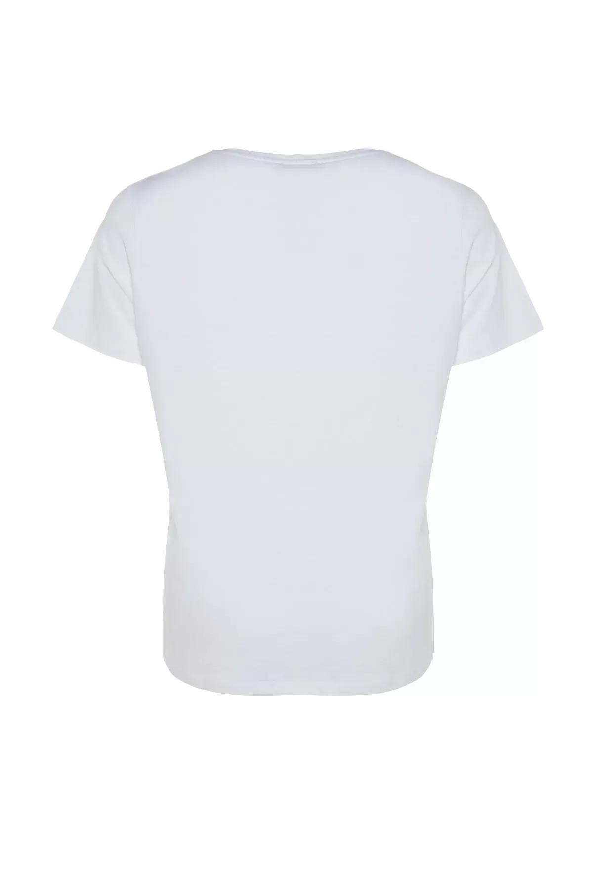 تيشيرت بطبعة جرافيكية للمقاسات الكبيرة، أبيض, White, large image number 6