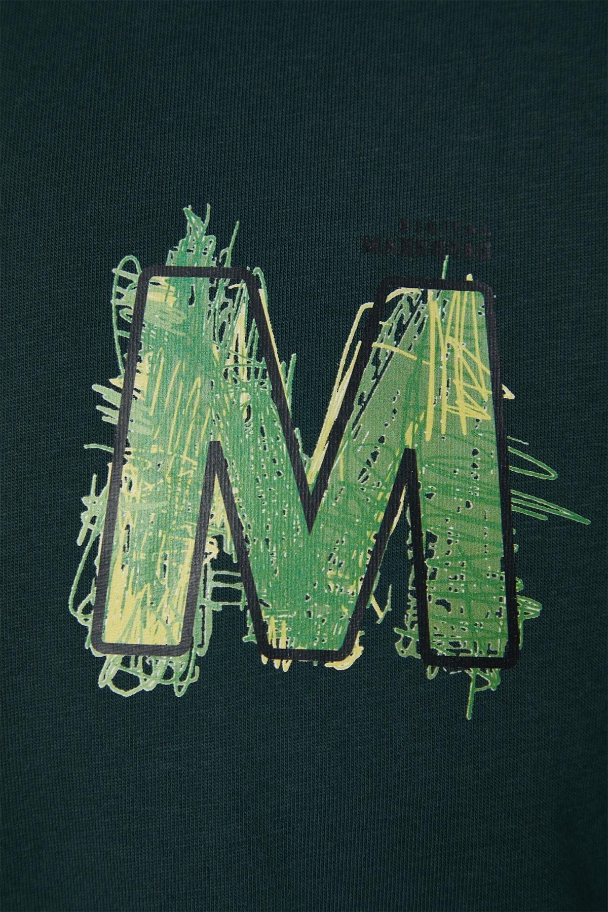 Green Printed Crew Neck T-Shirt, , large image number 6