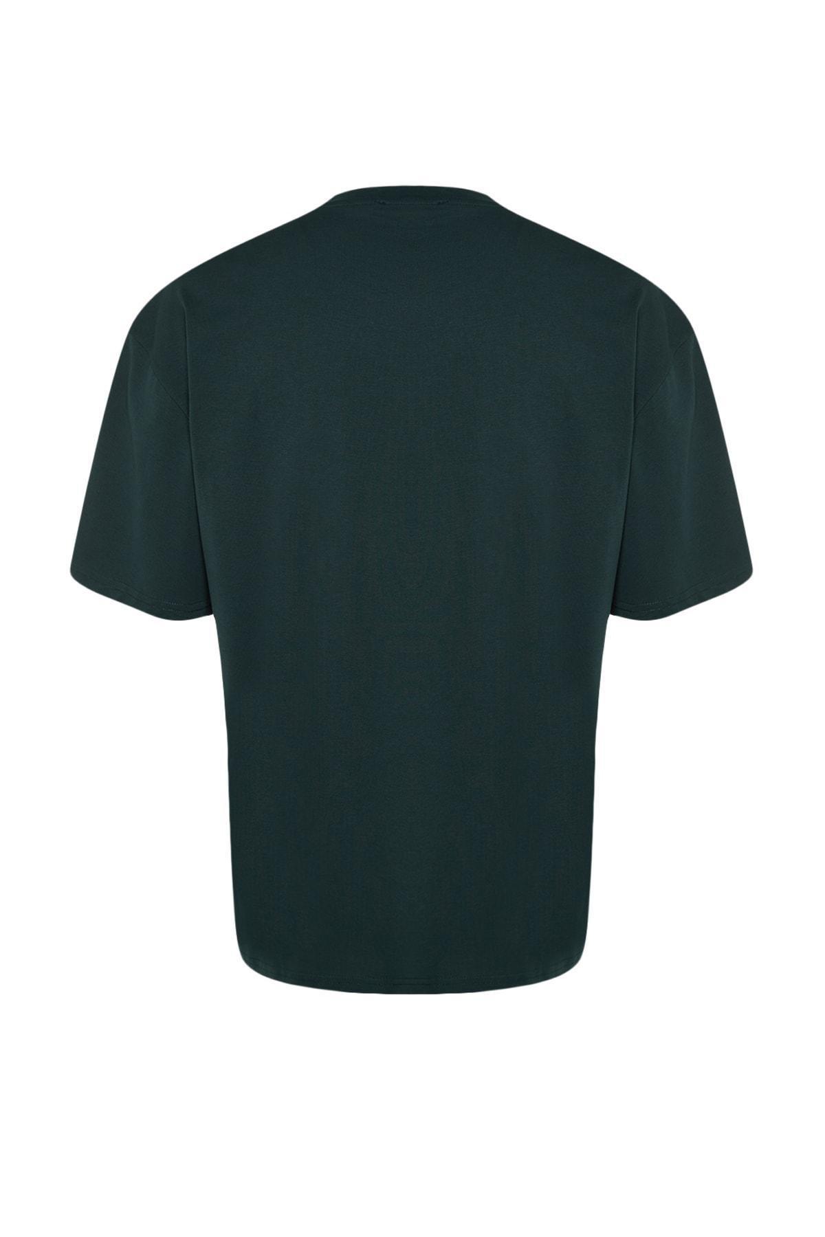 Green Printed Crew Neck T-Shirt, , large image number 7