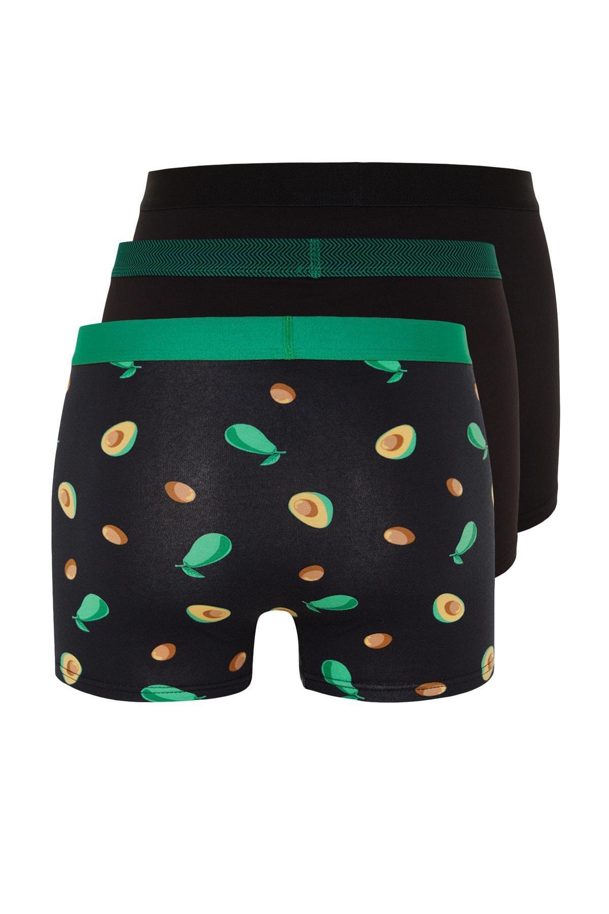 Black Graphic Boxer Shorts, Set Of 3, , large image number 0