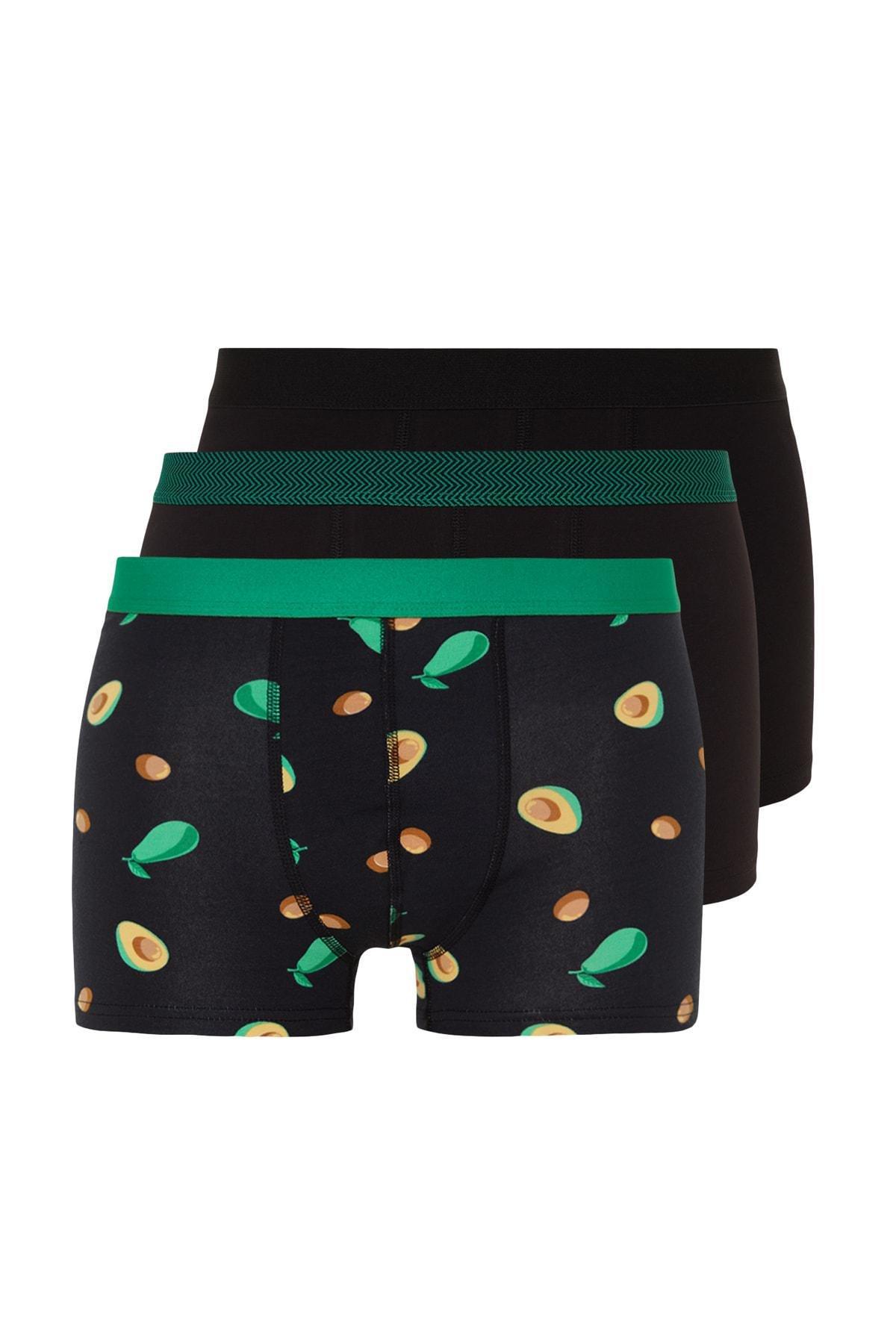 Black Graphic Boxer Shorts, Set Of 3, , large image number 1