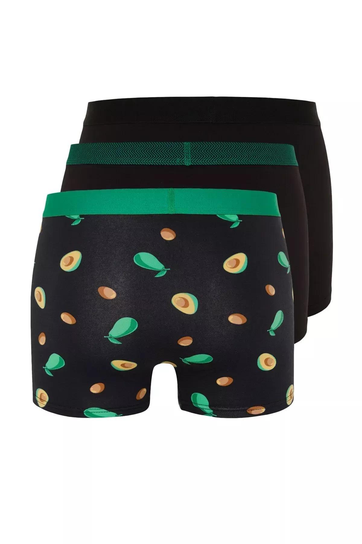 Black Graphic Boxer Shorts, Set Of 3, , large image number 5