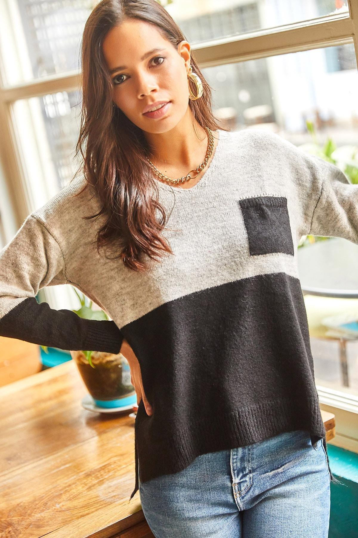 Grey Sweater, Gray Black, large image number 2