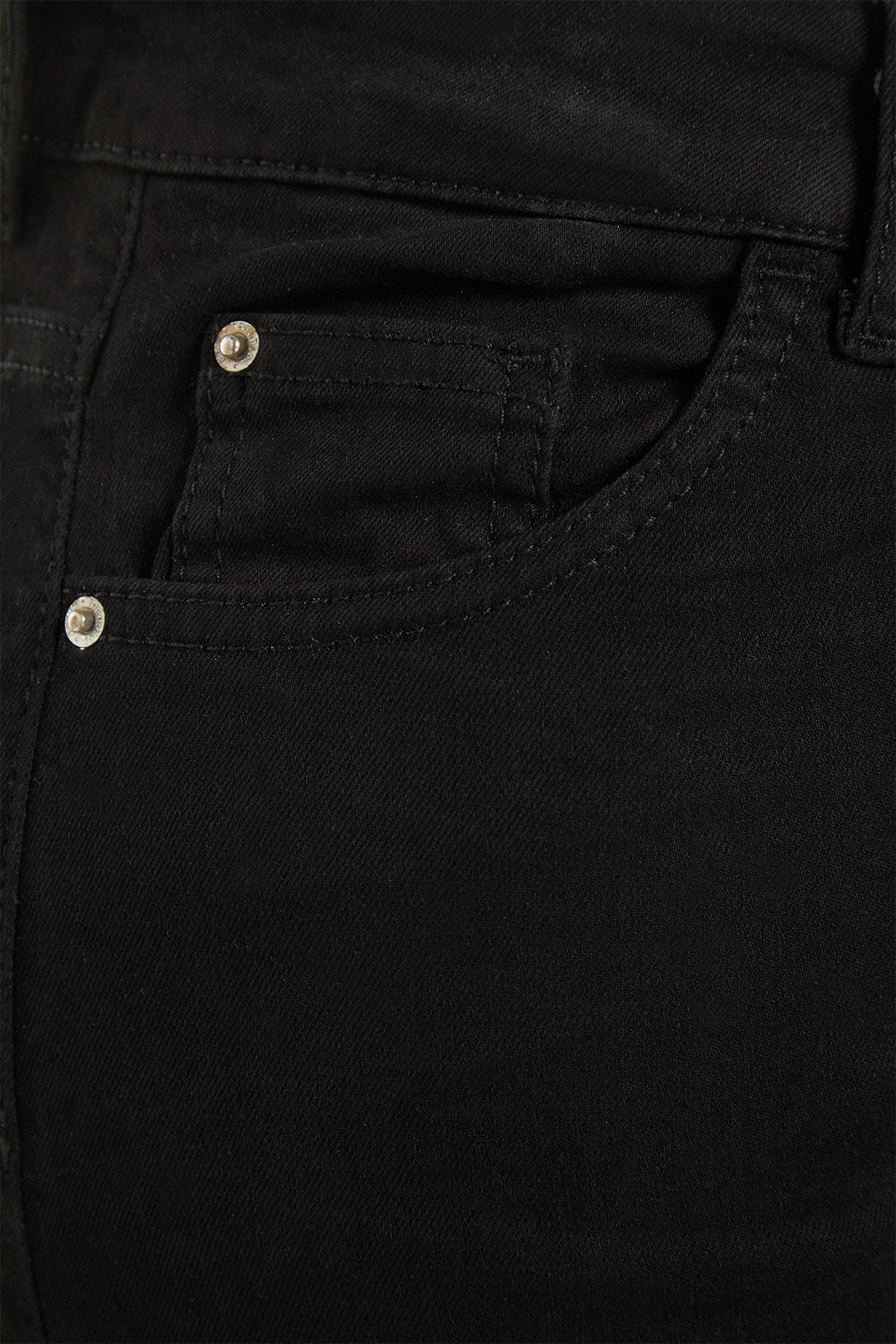 Black Mid Waist Plus Size Shorts, , large image number 5