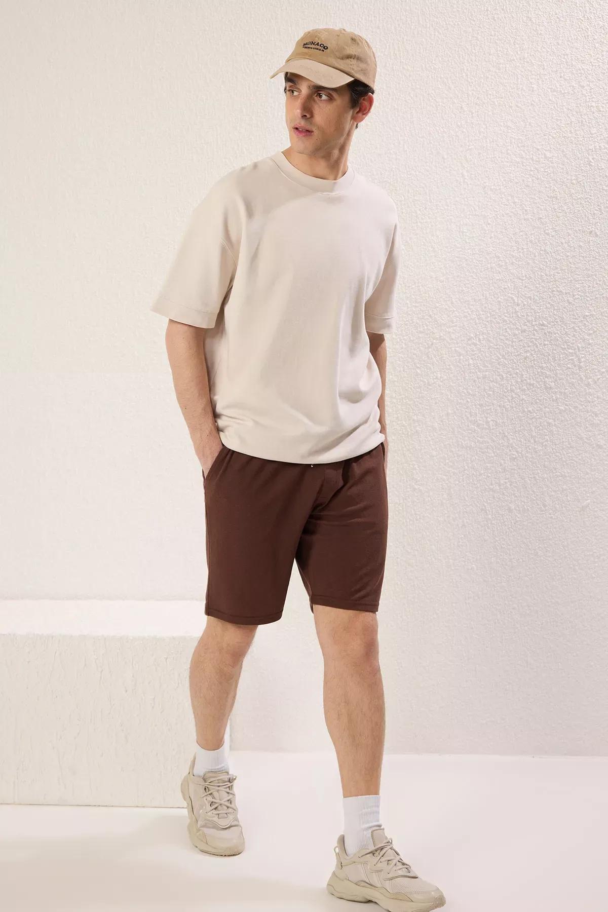 Brown Regular Bermuda Shorts, Brown, large image number 1