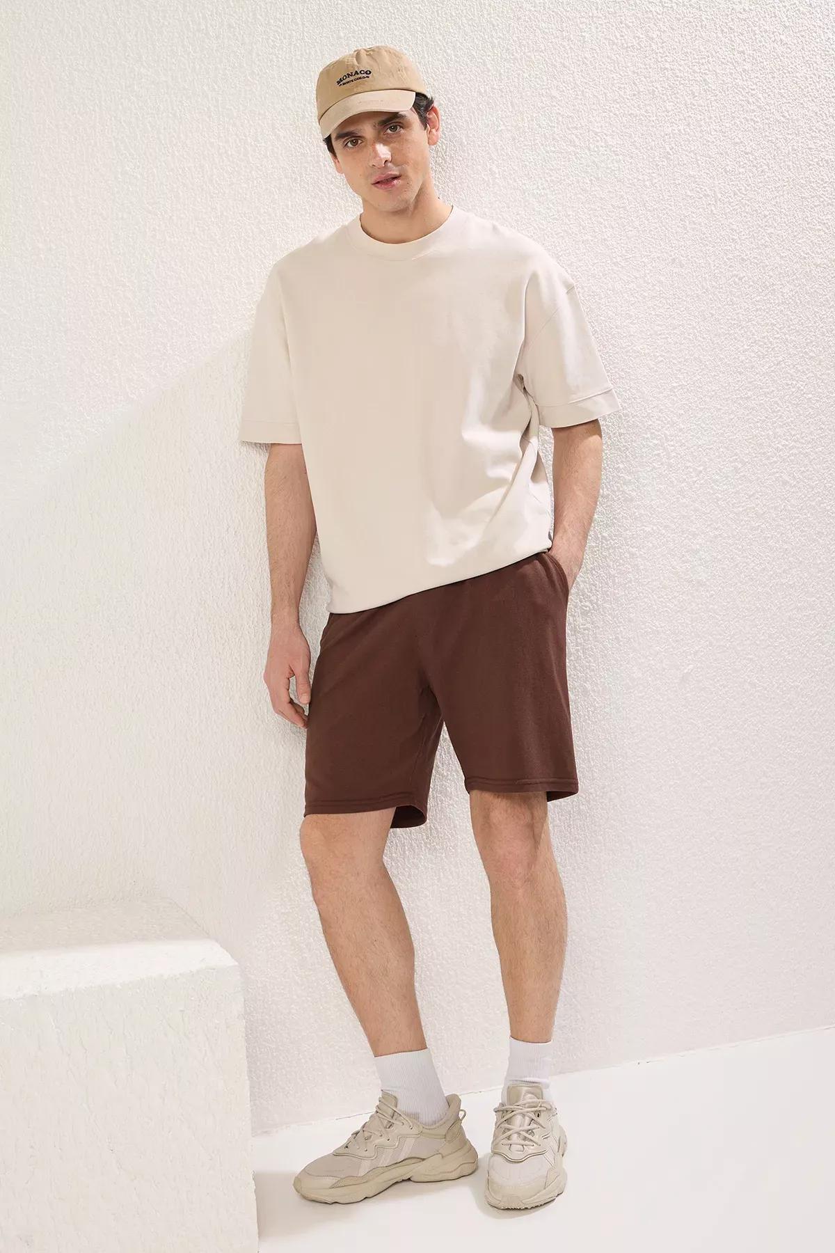 Brown Regular Bermuda Shorts, Brown, large image number 3