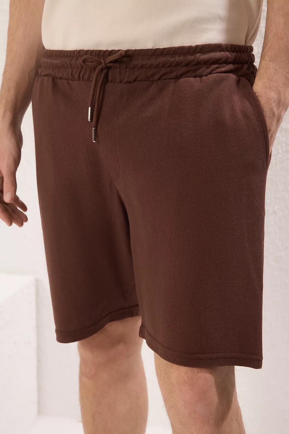 Brown Regular Bermuda Shorts, Brown, large image number 4