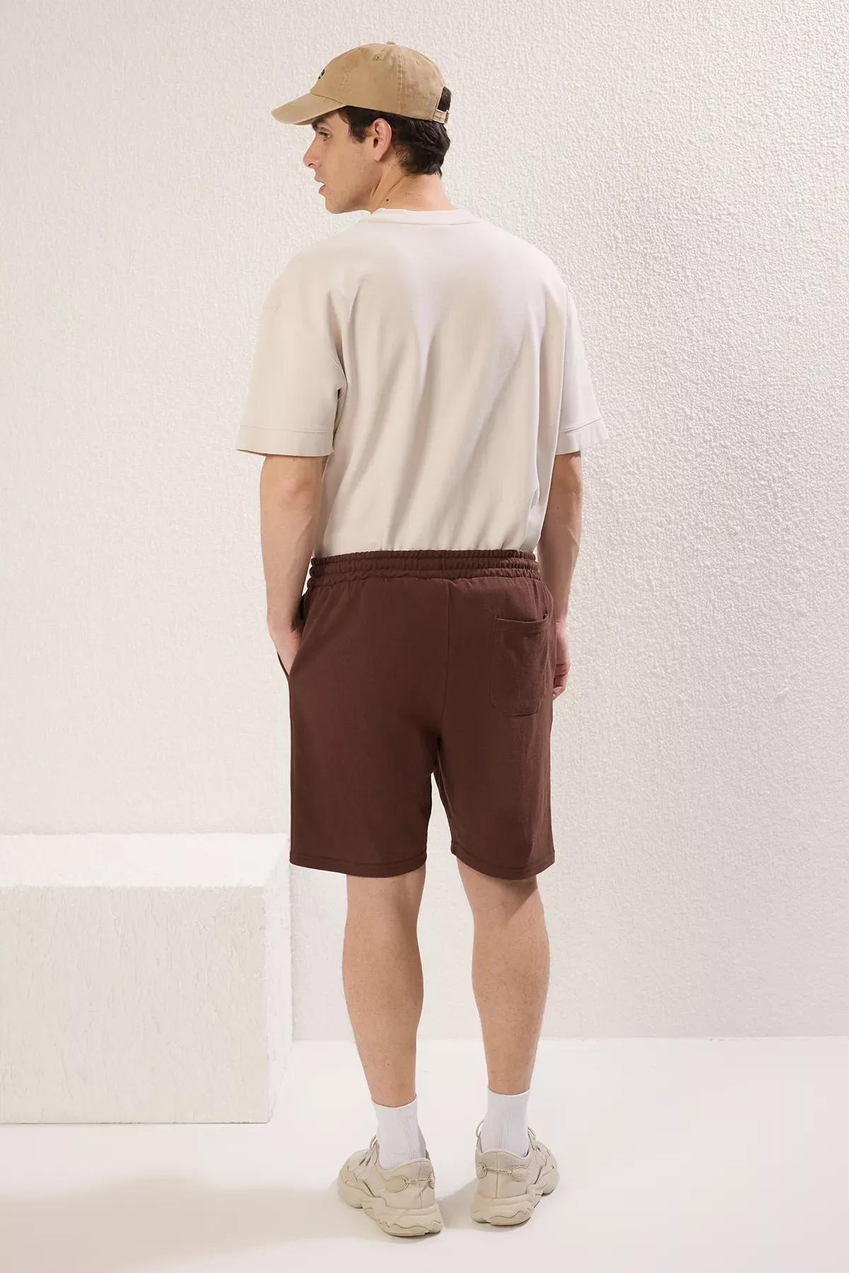 Brown Regular Bermuda Shorts, Brown, large image number 5