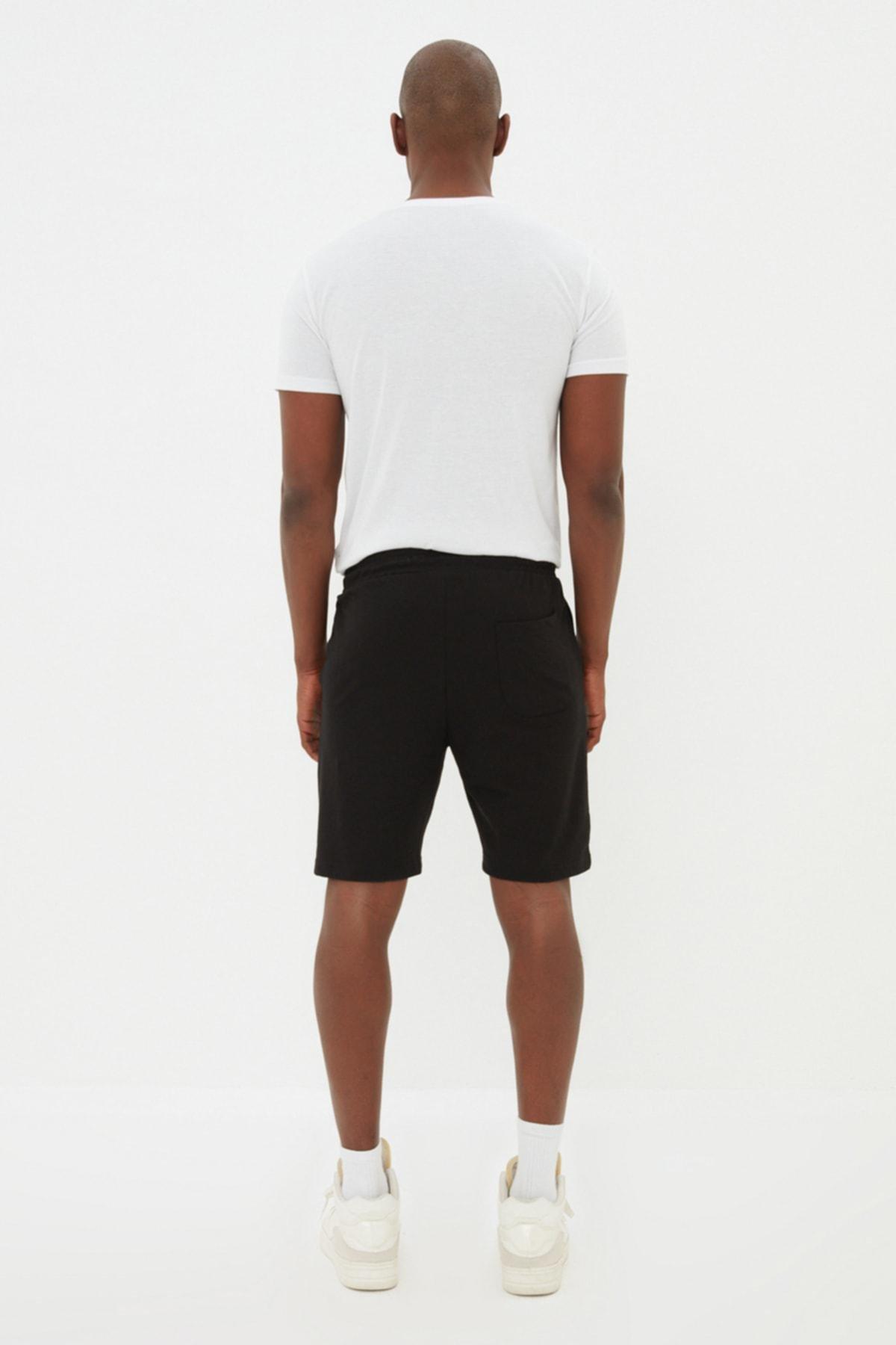 Black Regular Straight Shorts, , large image number 8