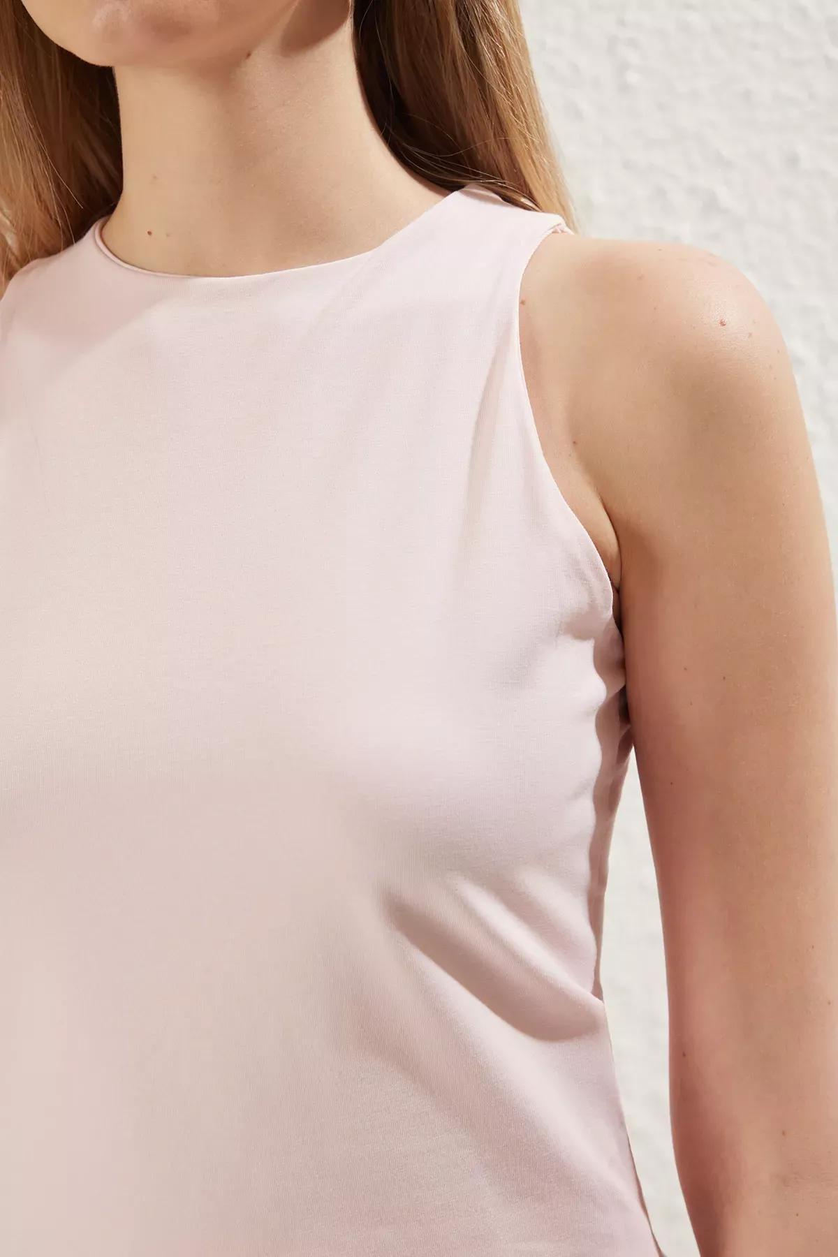 Pink Halter Neck Knit Tank Top, , large image number 3