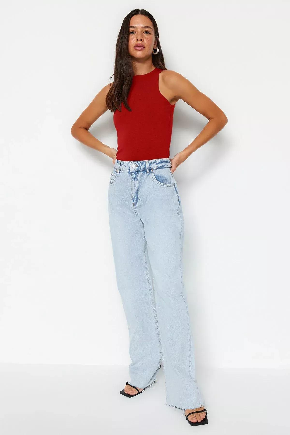 Red Halter Neck Stretch Undershirt, , large image number 2