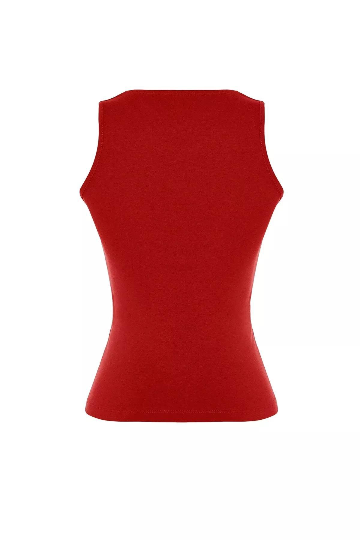 Red Halter Neck Stretch Undershirt, , large image number 5