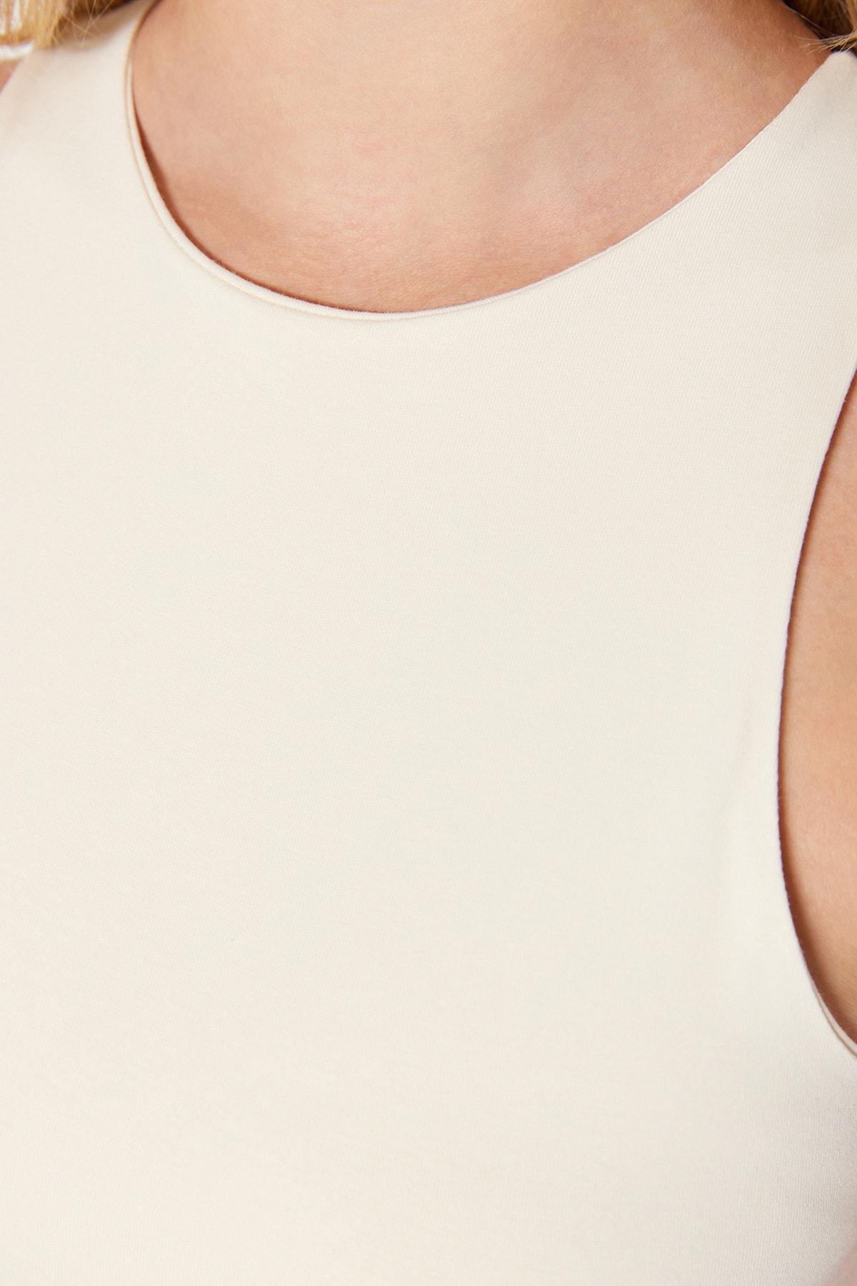 Beige Slim Tank Top, , large image number 2