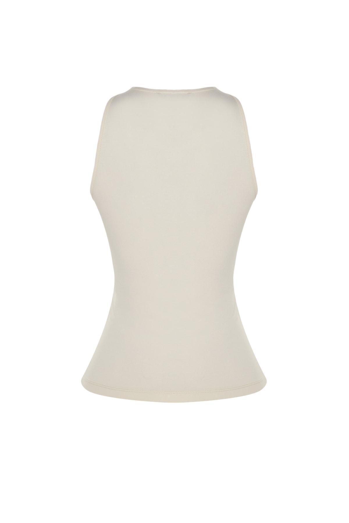 Beige Slim Tank Top, , large image number 7