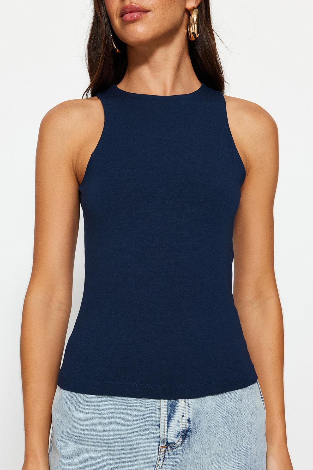 Navy Slim Tank Top, , large image number 3