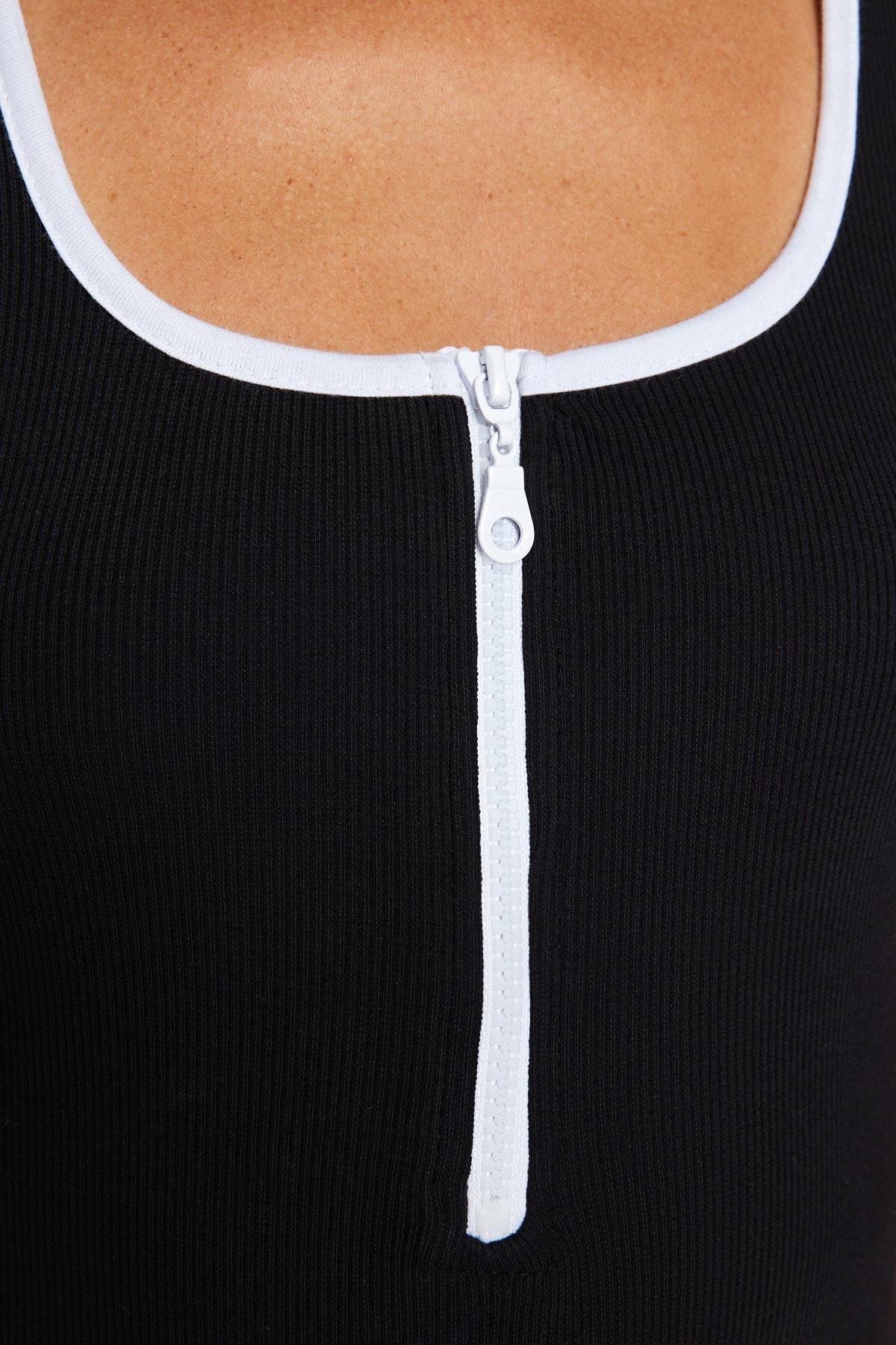 Black block Bodysuit, BLACK, large image number 4