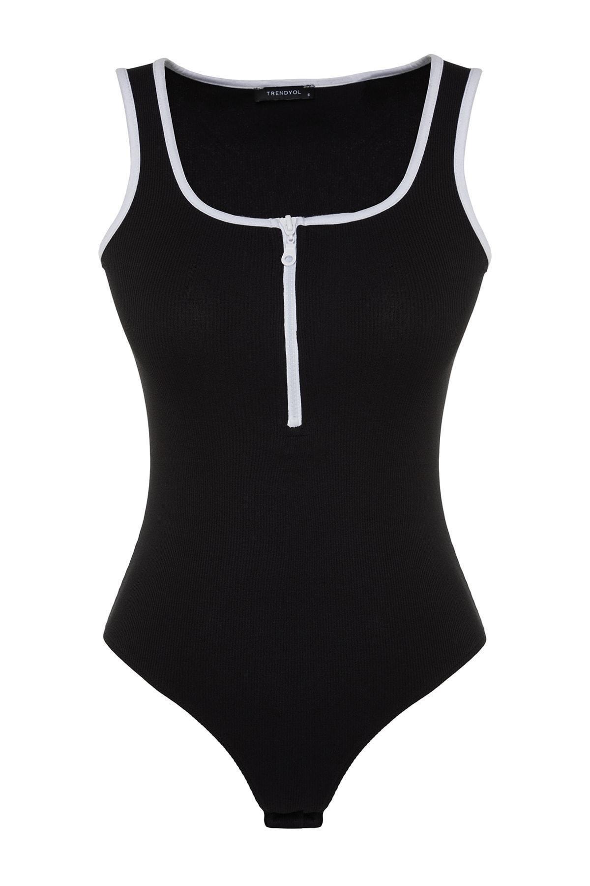 Black block Bodysuit, BLACK, large image number 5