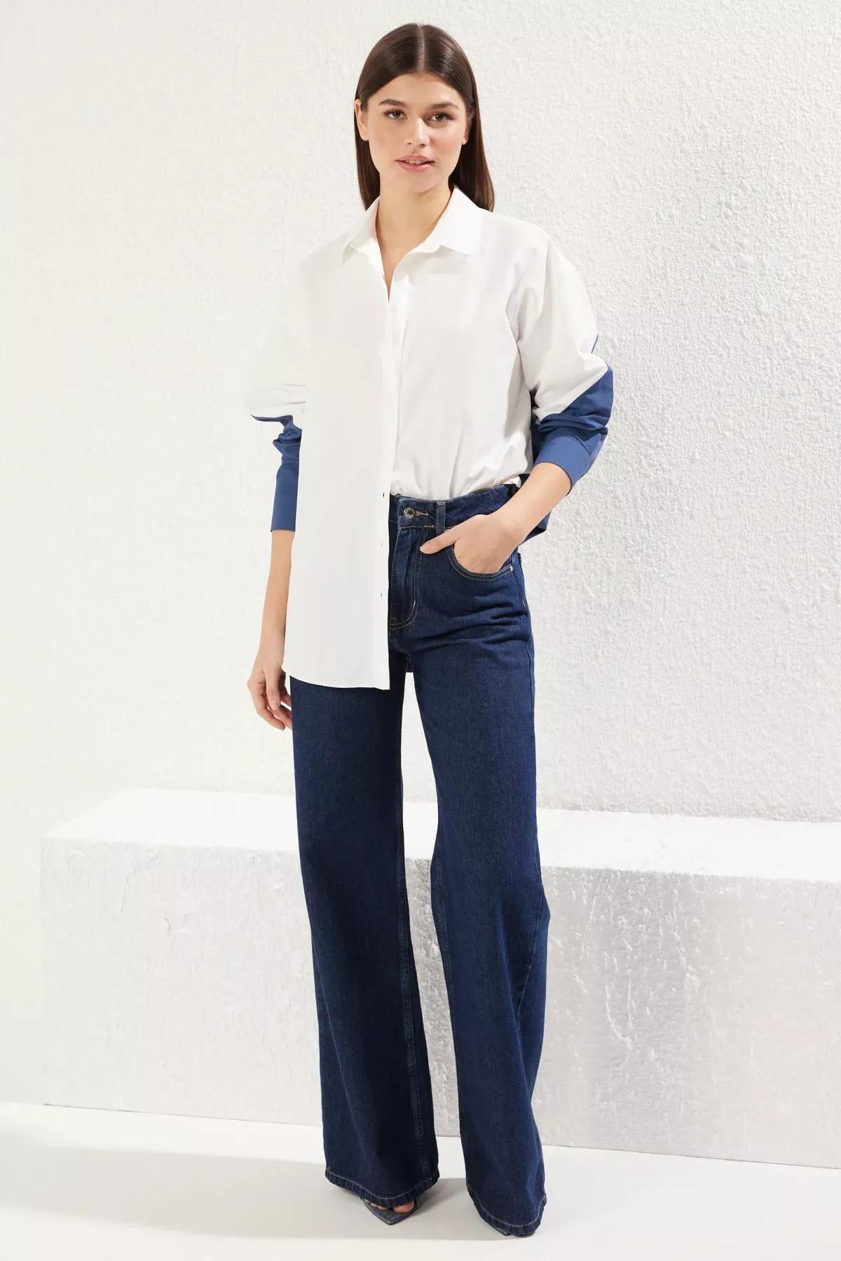 Navy Color Block Shirt, , large image number 1
