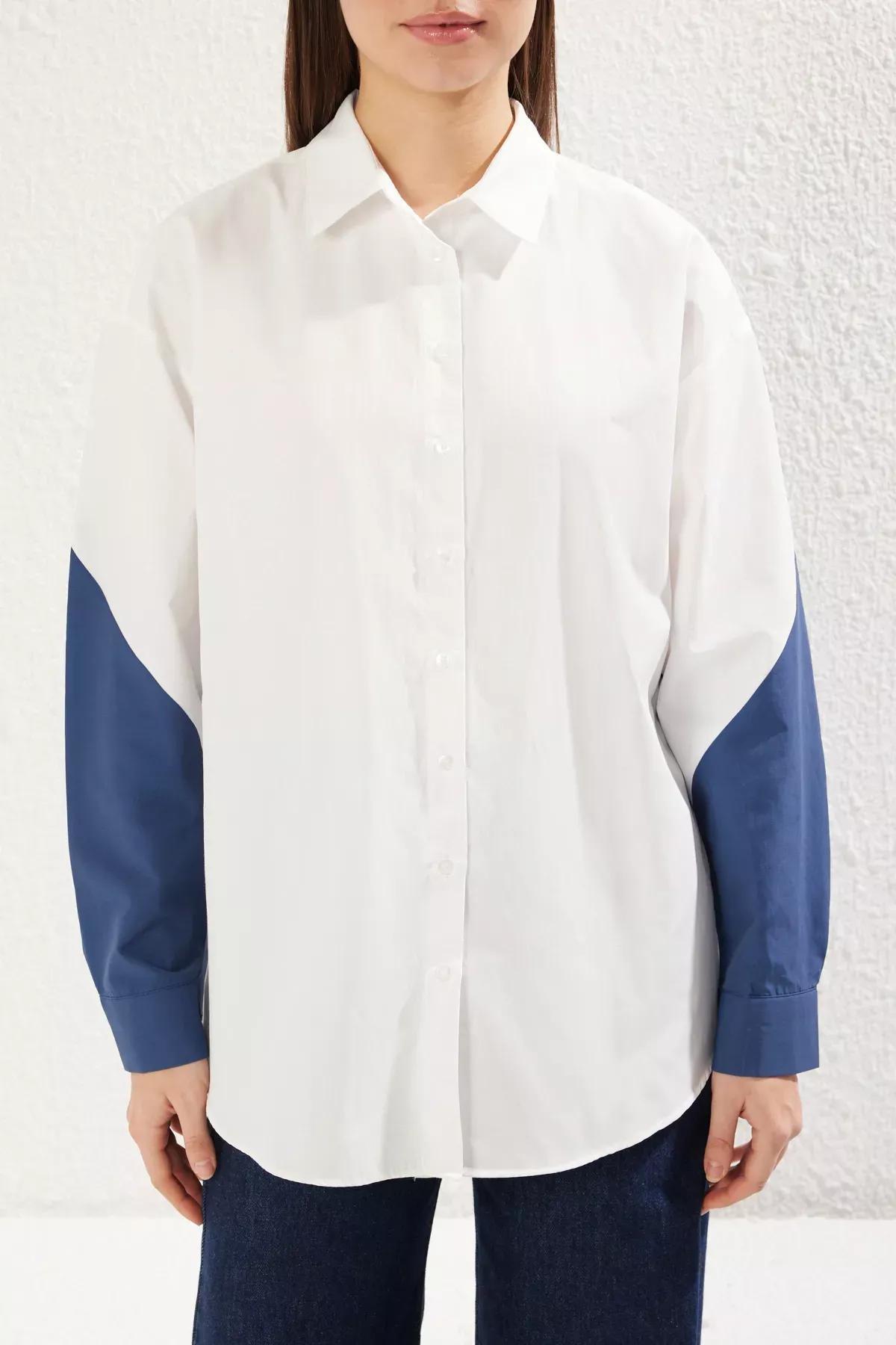 Navy Color Block Shirt, , large image number 2