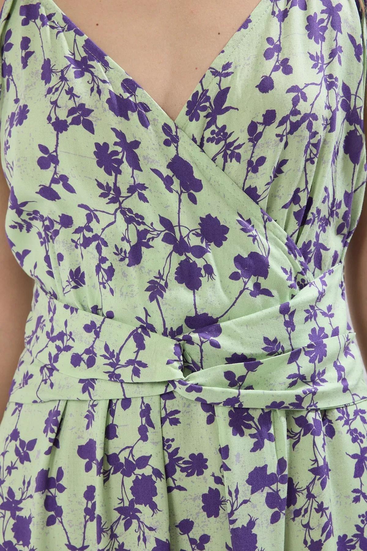 Green Animal A-Cut Maxi Dress, , large image number 2