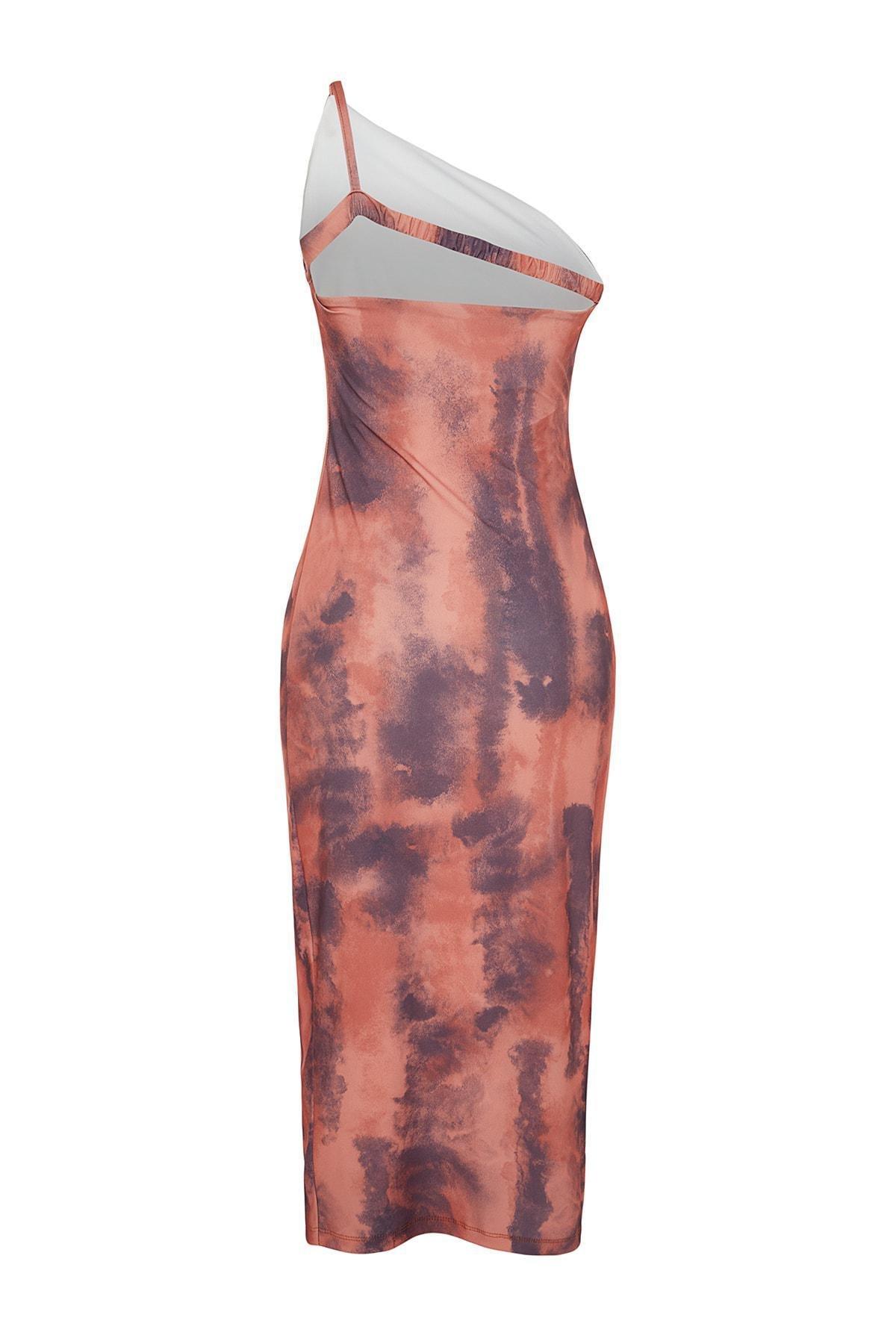 Multicolour Printed Fitted Midi Knit Dress, , large image number 7