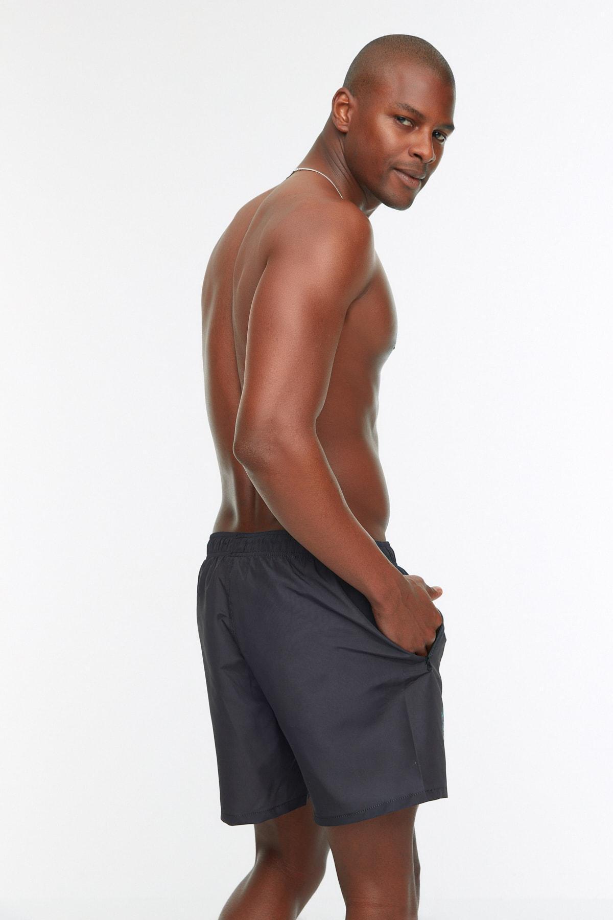 Black Printed Swim Shorts, , large image number 4