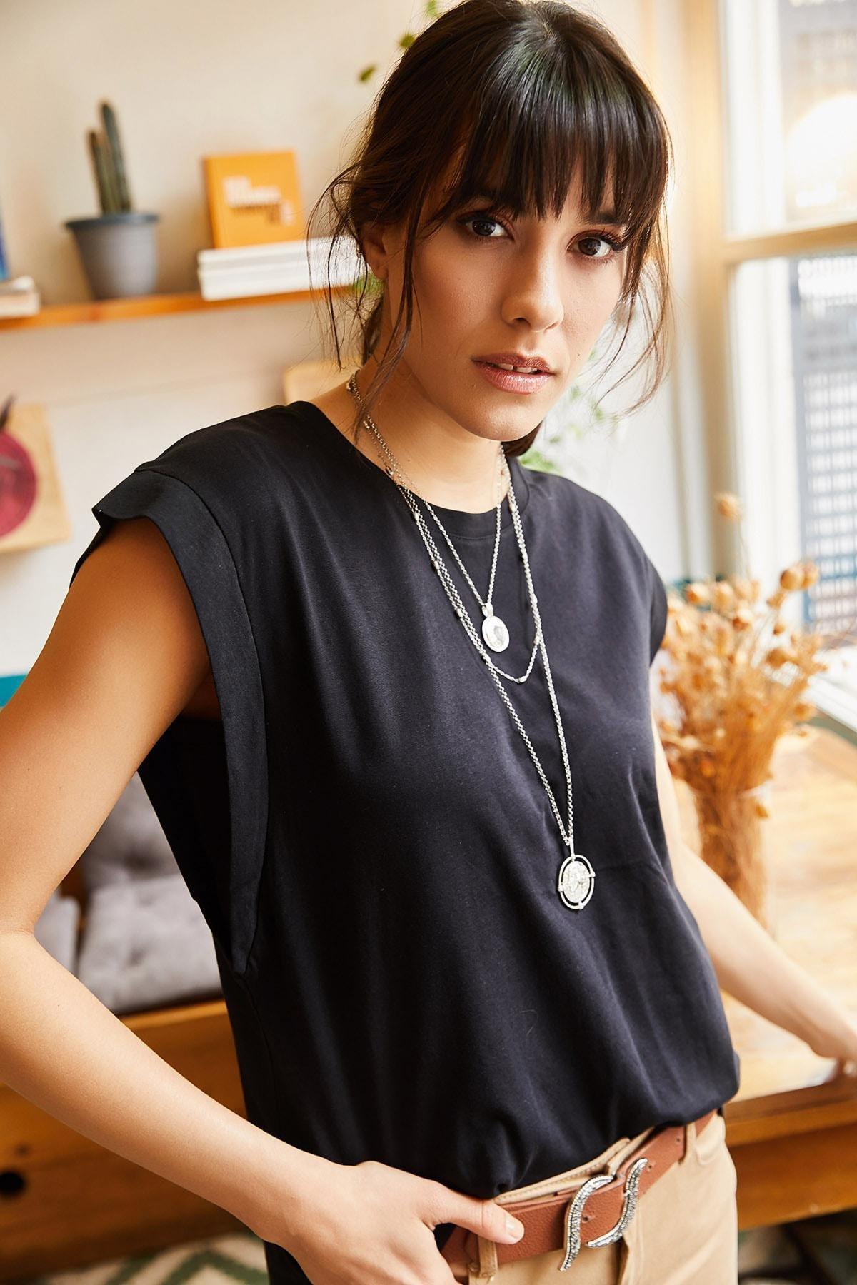 Black Underarm Sectional Bat T-Shirt, , large image number 2