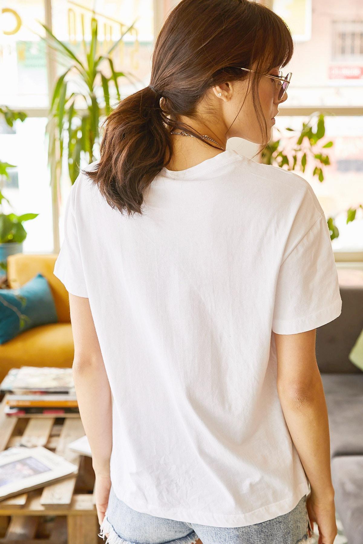 White Regular Fit T-Shirt, , large image number 4