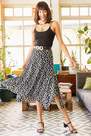Olalook - Black Beads Asymmetrical Patterned Skirt