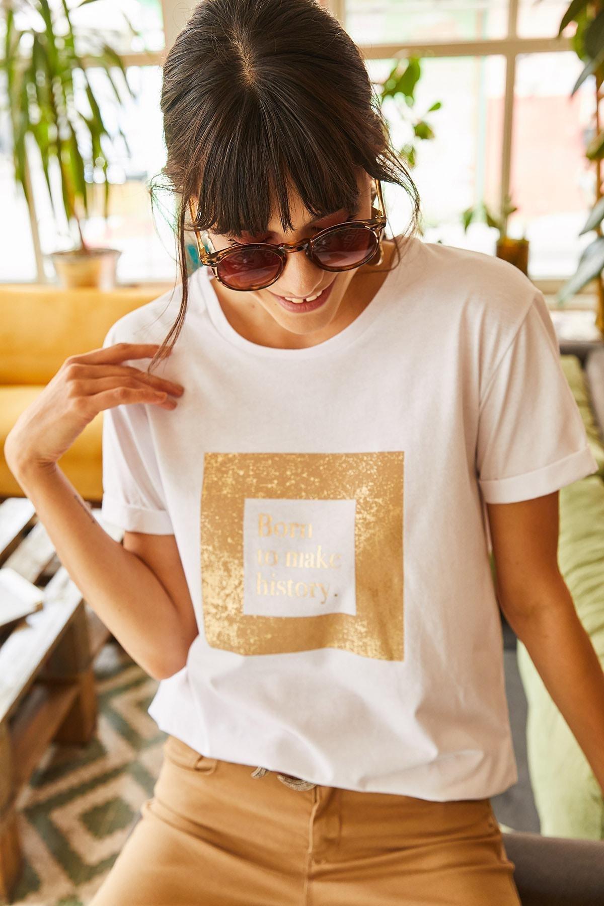 White Glittery T-Shirt, , large image number 0