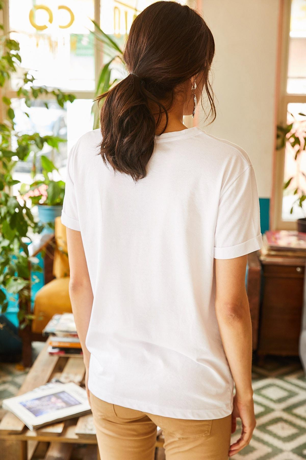 White Glittery T-Shirt, , large image number 3