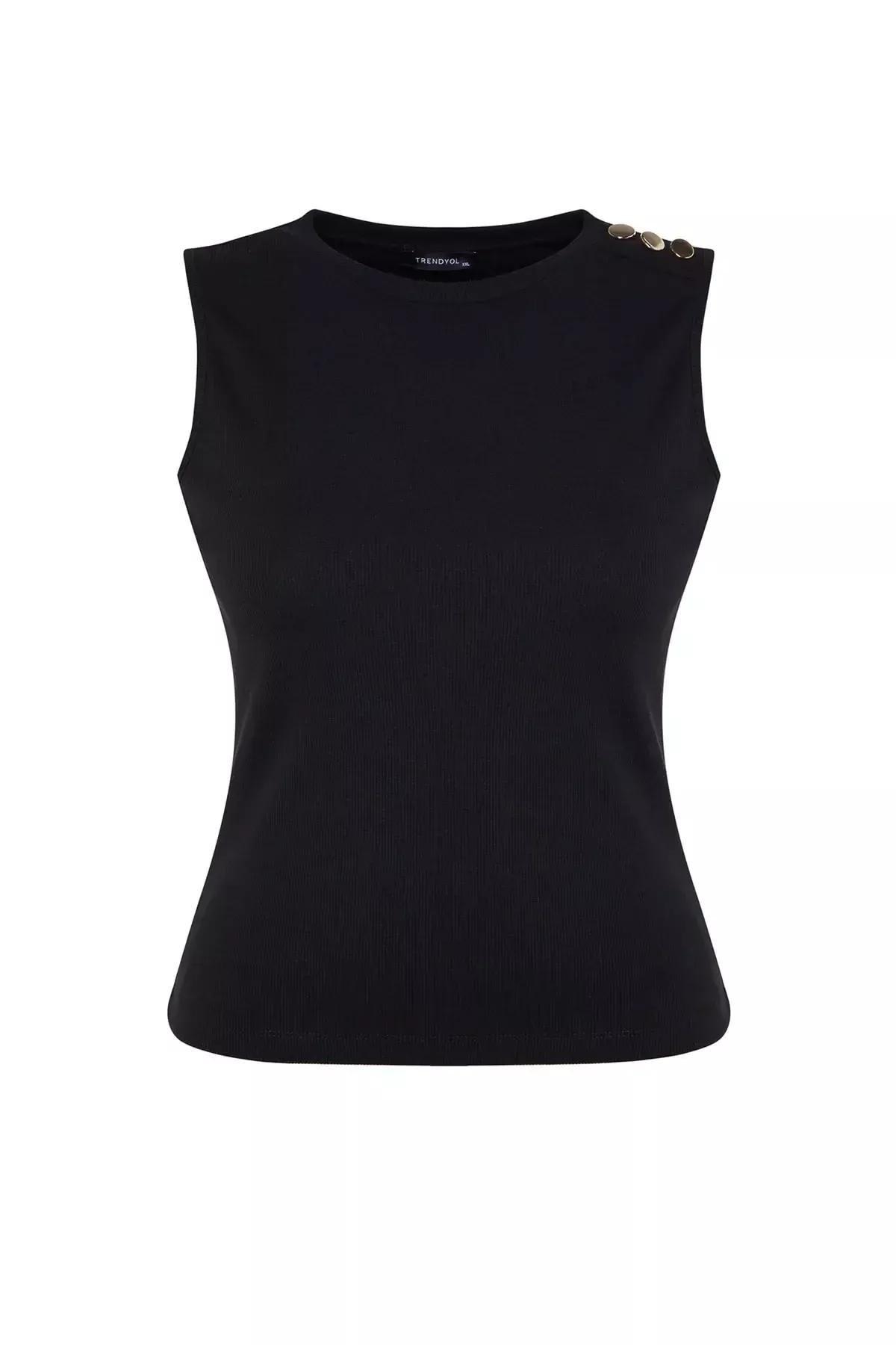 Black Fitted Plus Size Blouse, Black, large image number 5