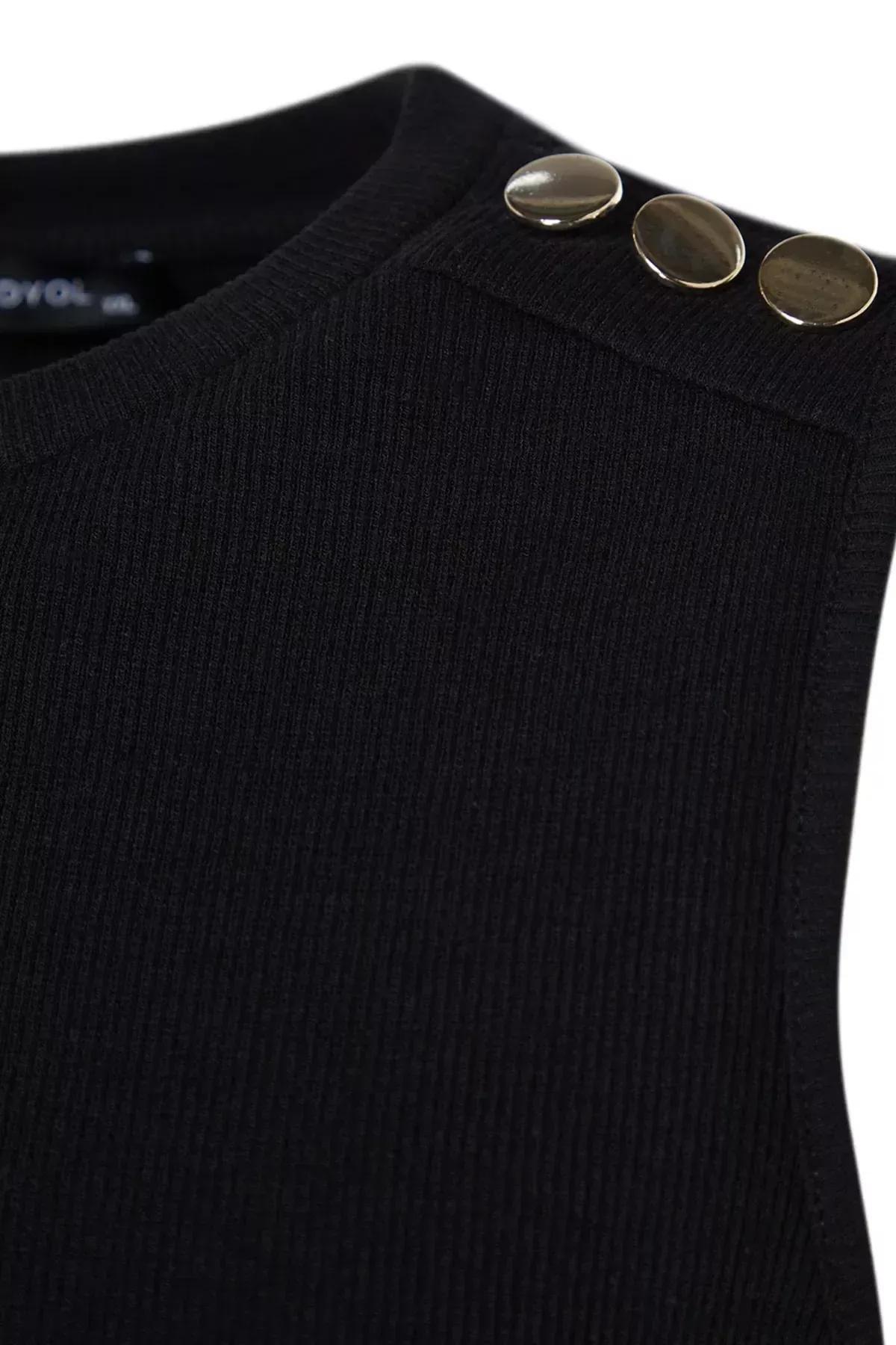 Black Fitted Plus Size Blouse, Black, large image number 6