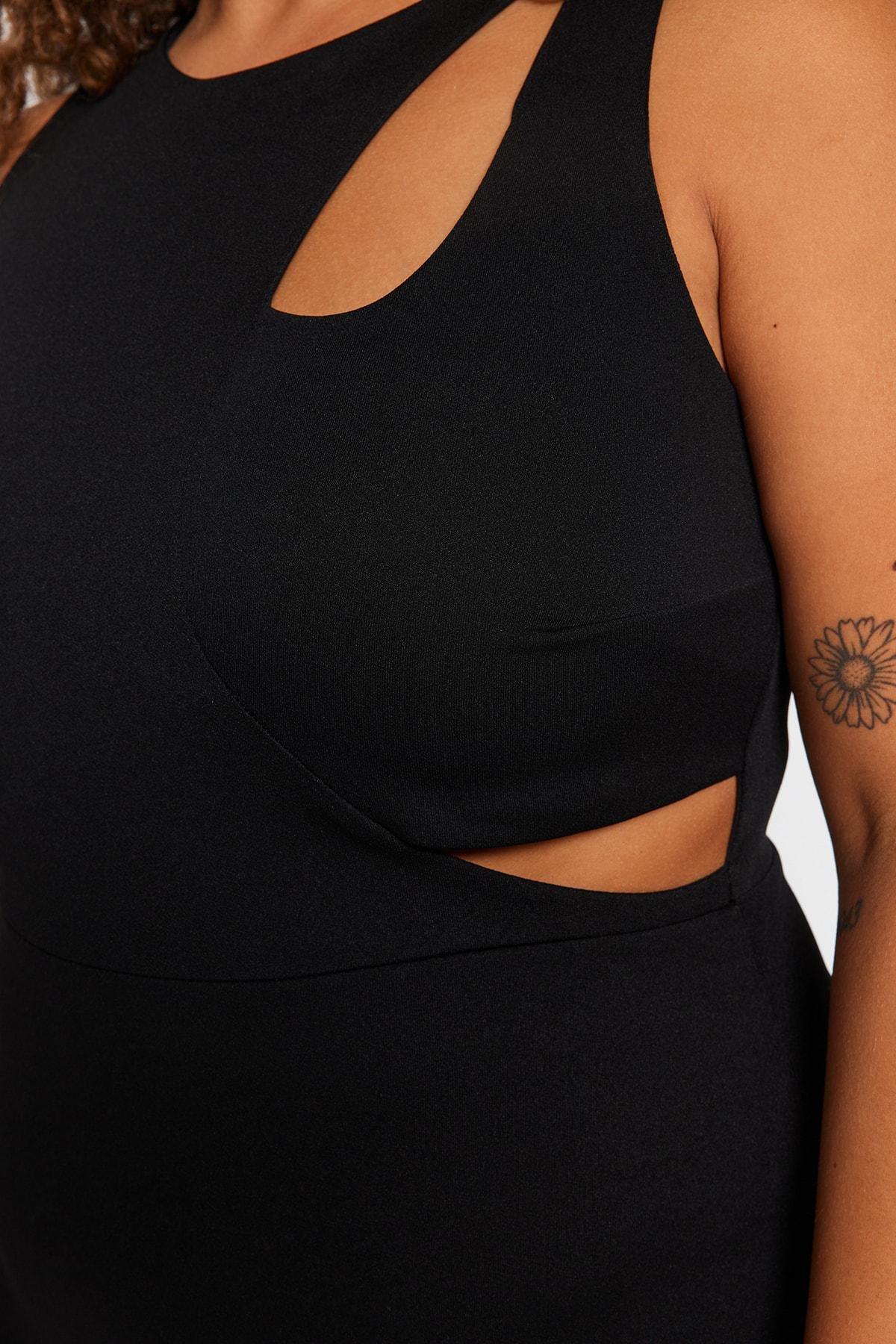Black Plus Size Bodycon Dress, , large image number 4