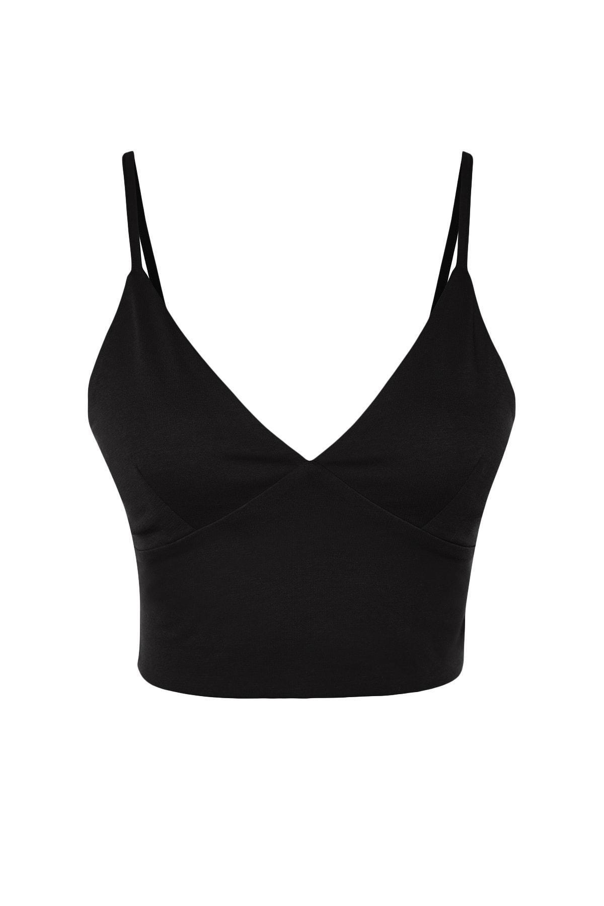 Trendyol - Black V-Neck Crop Top