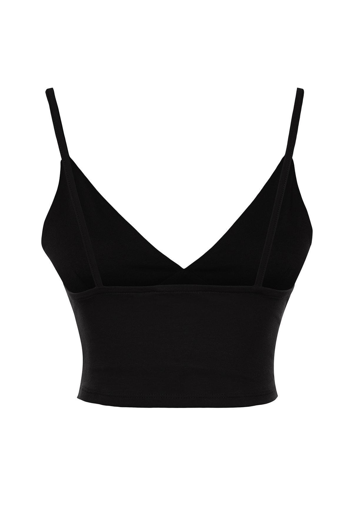 Black V-Neck Crop Top, , large image number 7