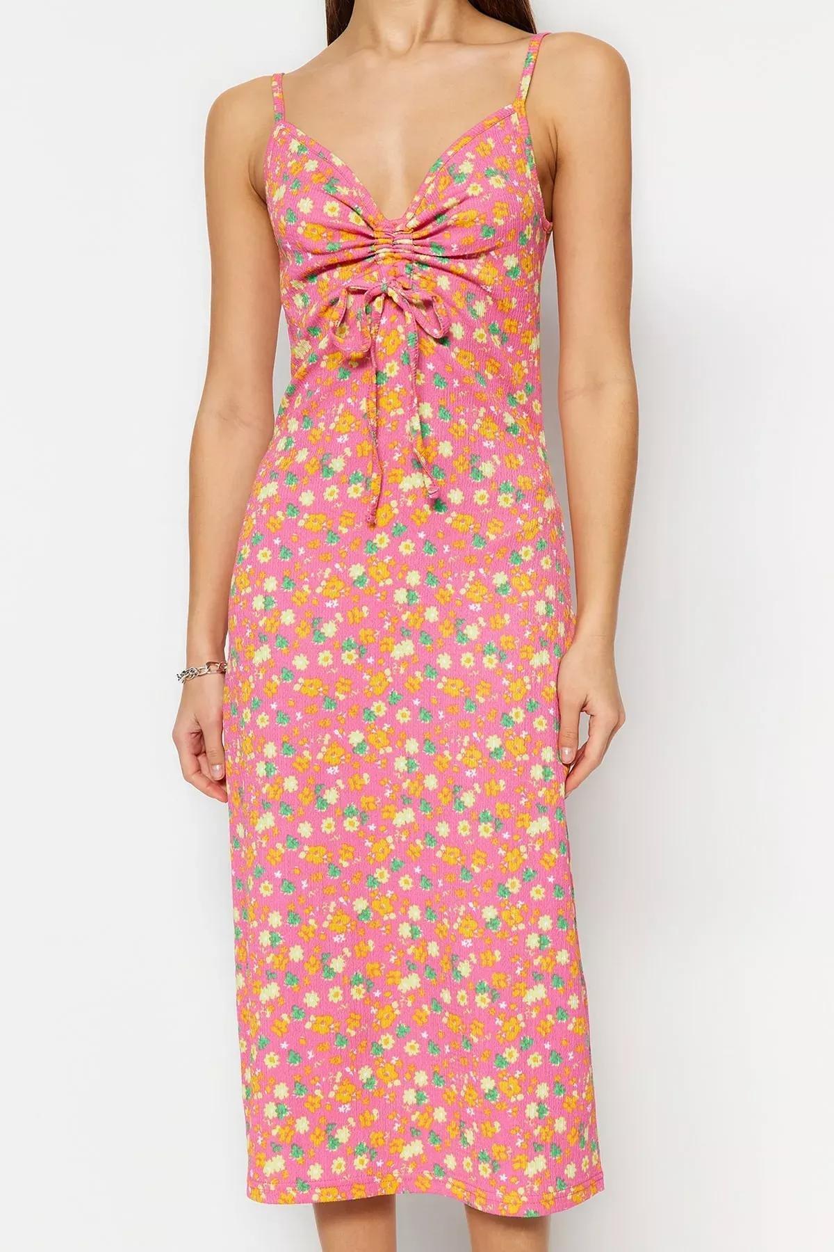 Pink Floral Midi Dress, , large image number 3