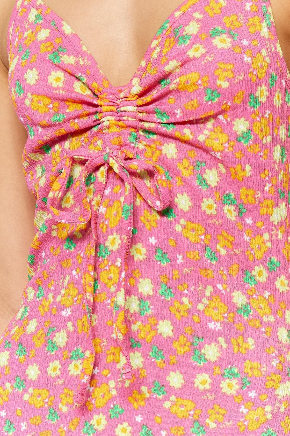 Pink Floral Midi Dress, , large image number 4