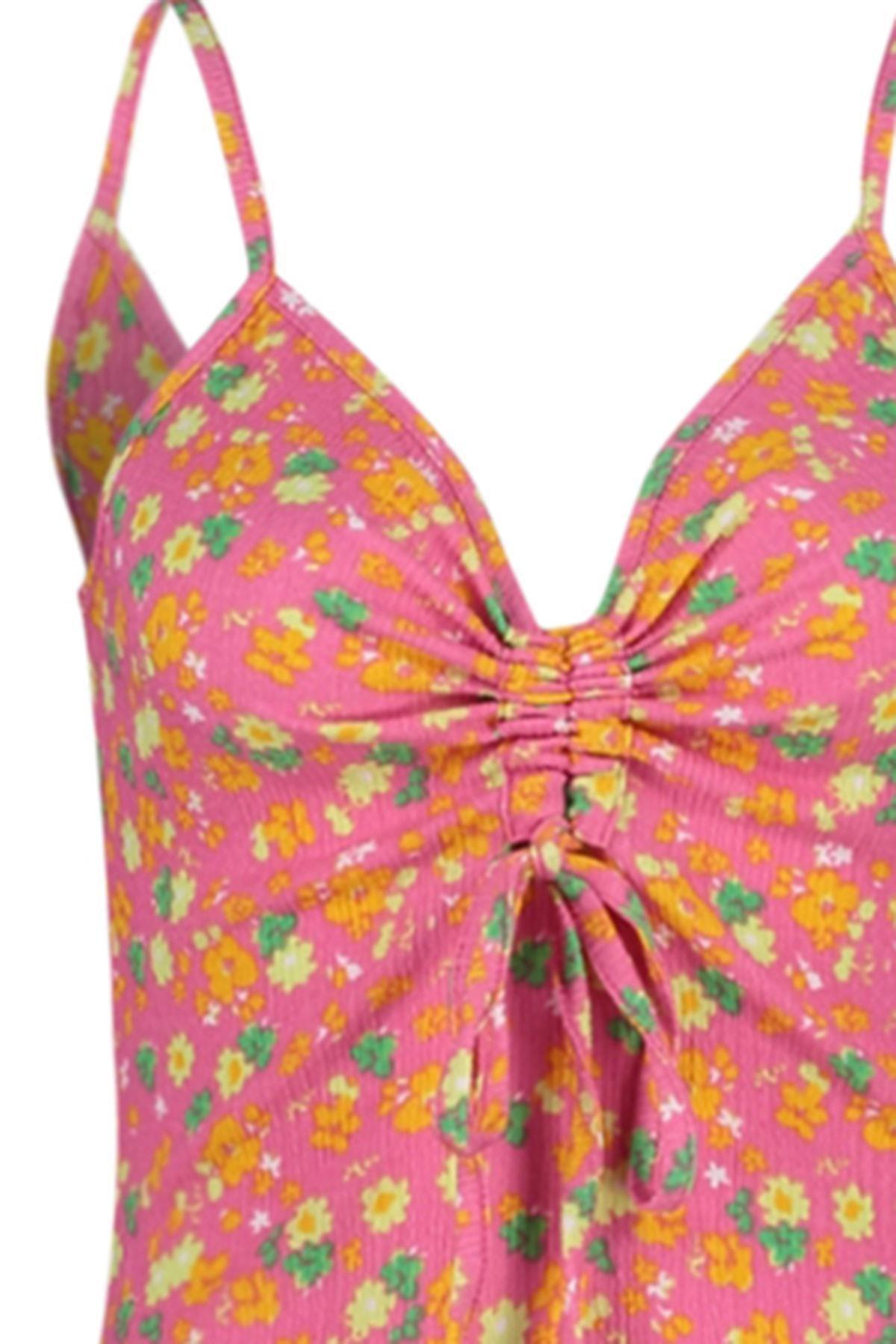 Pink Floral Midi Dress, , large image number 6