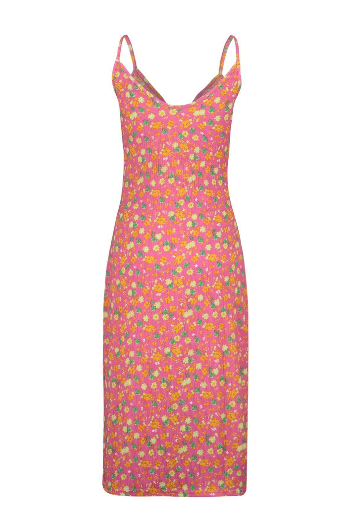 Trendyol - Pink Floral Midi Dress
