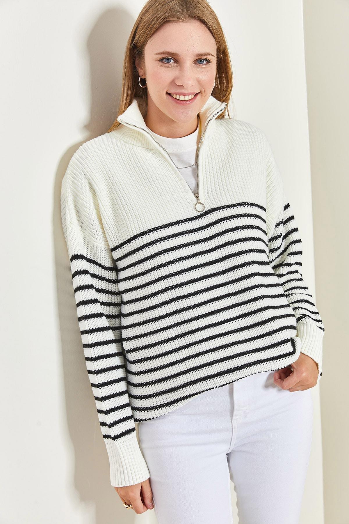 Multicolour Striped Knitted Sweater, C101_1881, large image number 0