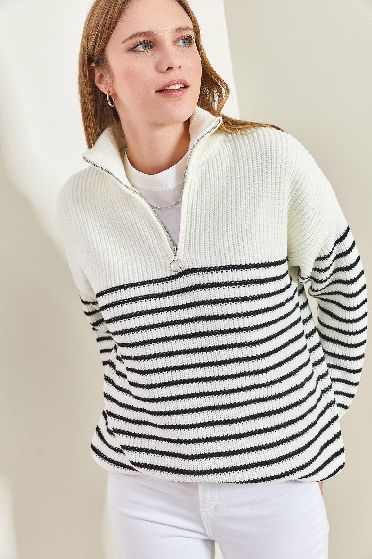 Multicolour Striped Knitted Sweater, C101_1881, large image number 1