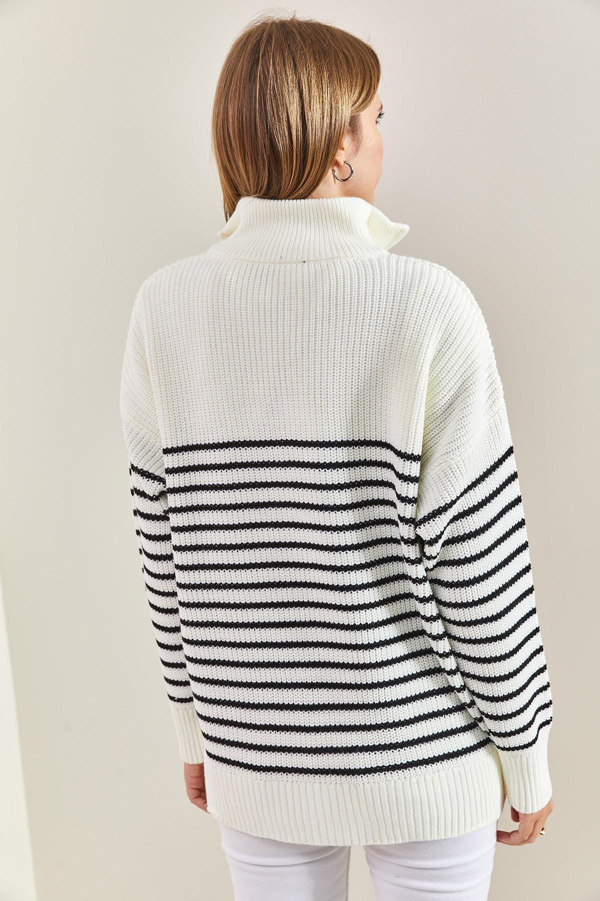 Multicolour Striped Knitted Sweater, C101_1881, large image number 4