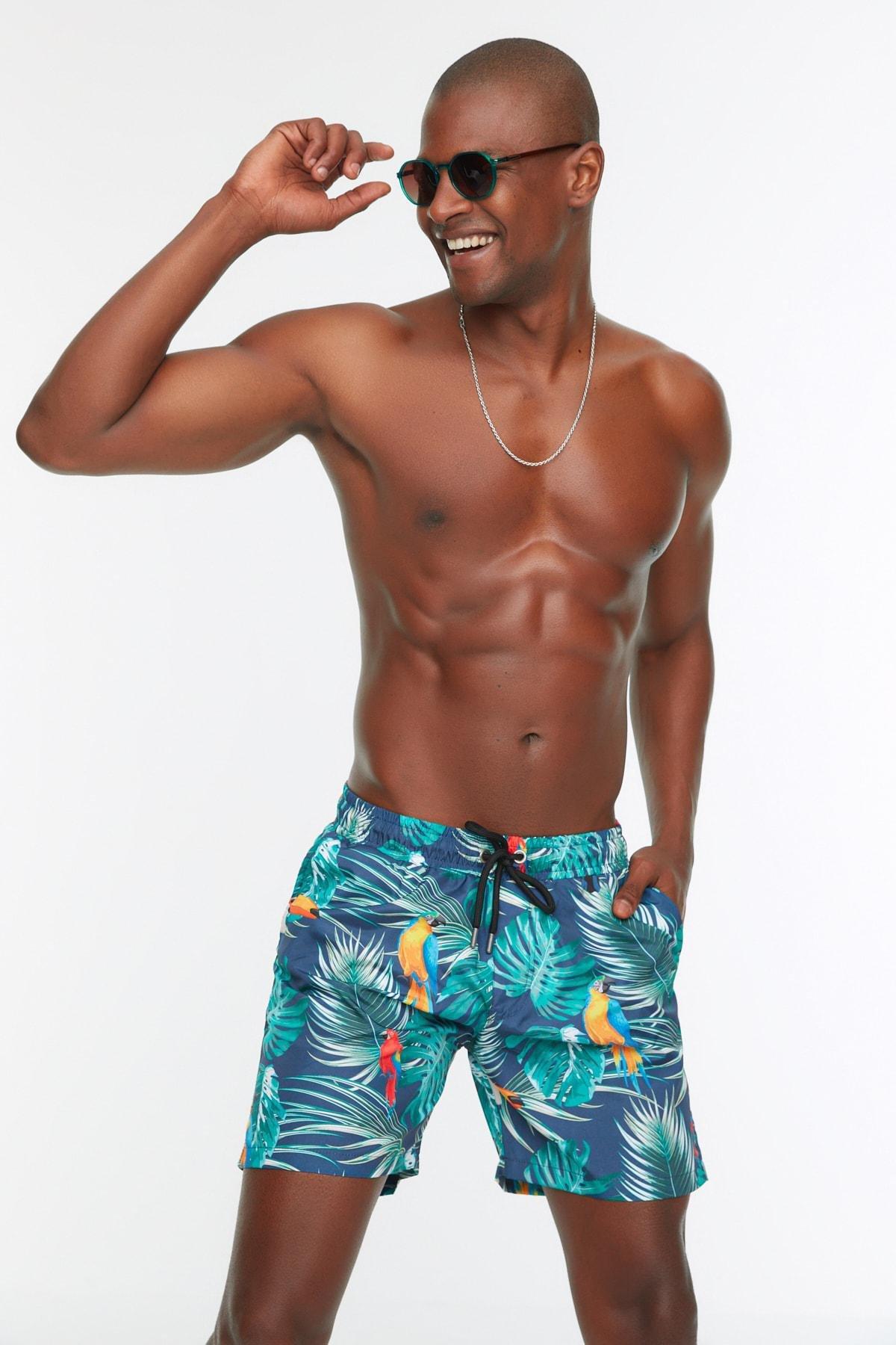 Multicolour Floral Swimwear Shorts, , large image number 0