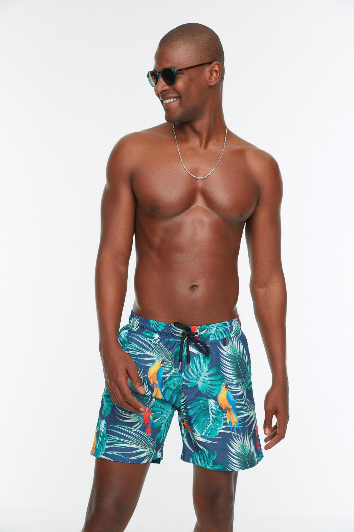Multicolour Floral Swimwear Shorts, , large image number 1