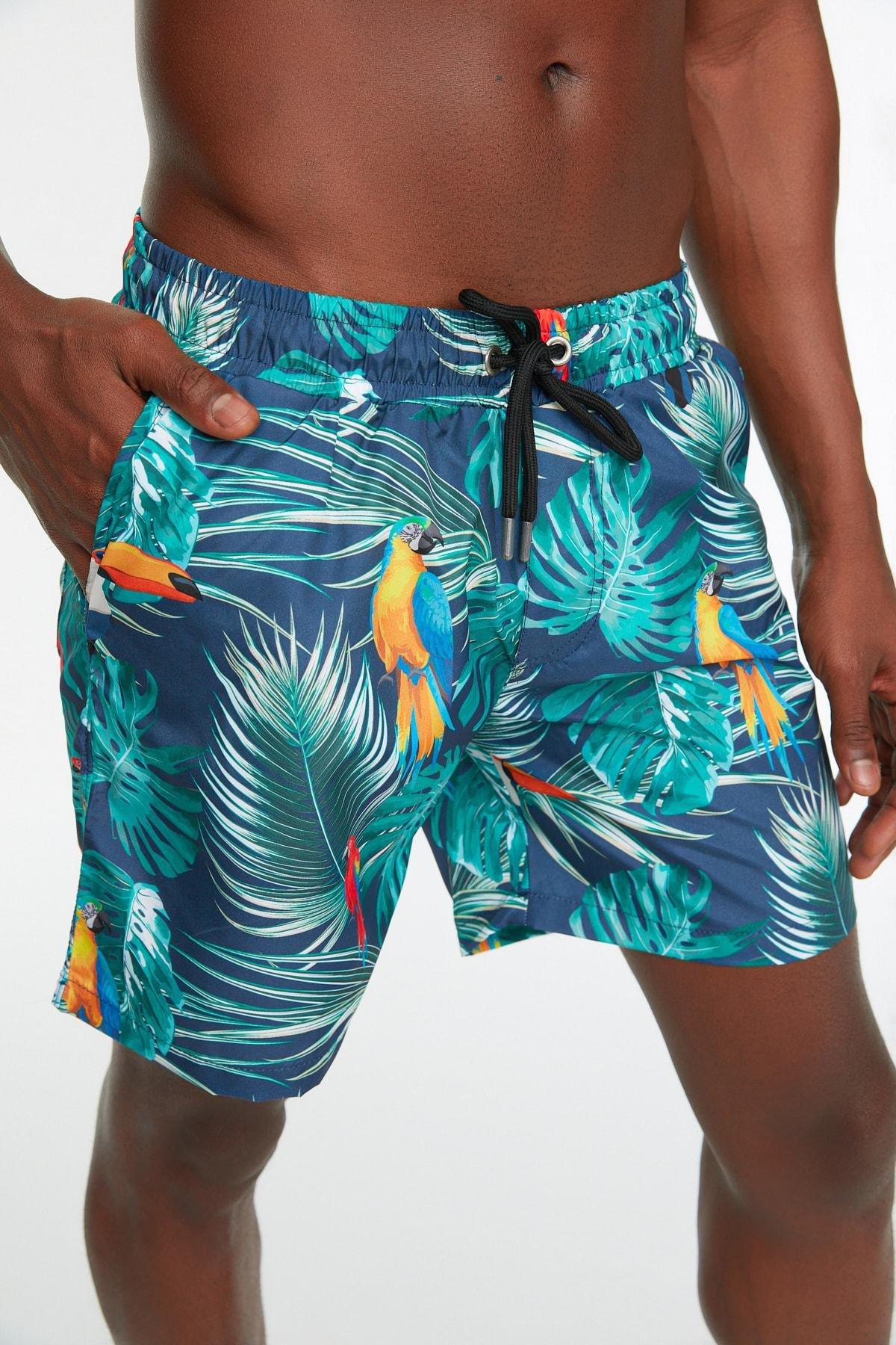 Multicolour Floral Swimwear Shorts, , large image number 2