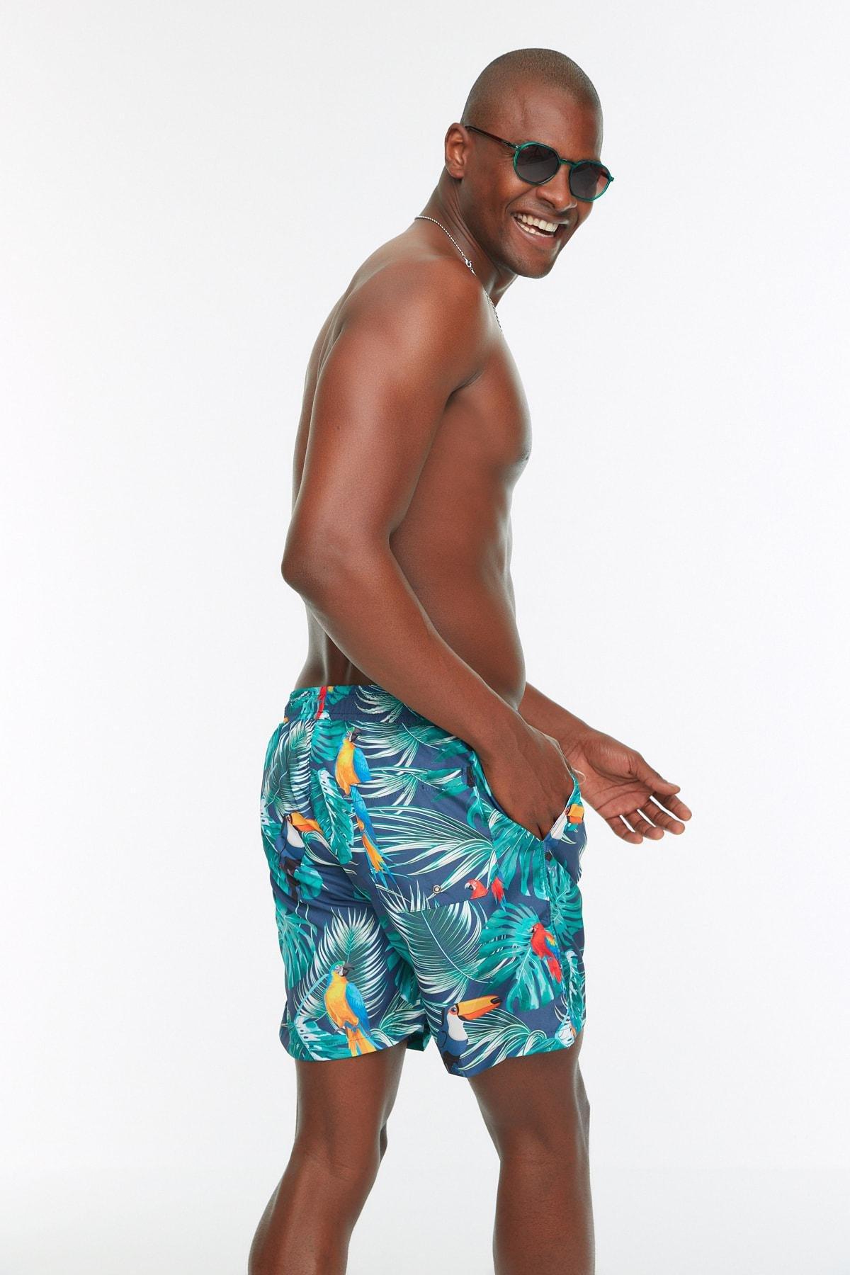 Multicolour Floral Swimwear Shorts, , large image number 4