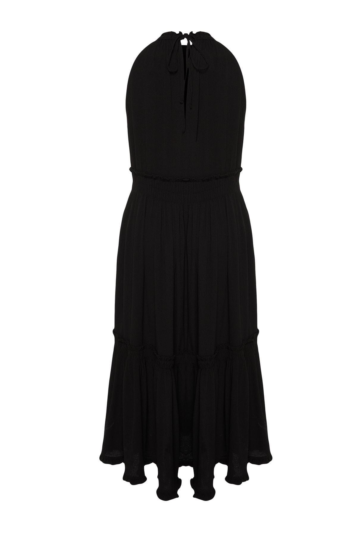 Black A-Line Plus Size Dress, , large image number 6