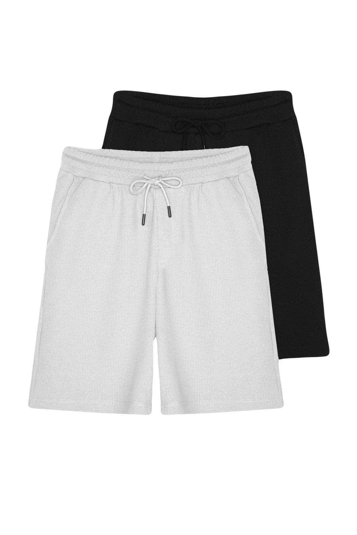 White Mid Waist Shorts, , large image number 0