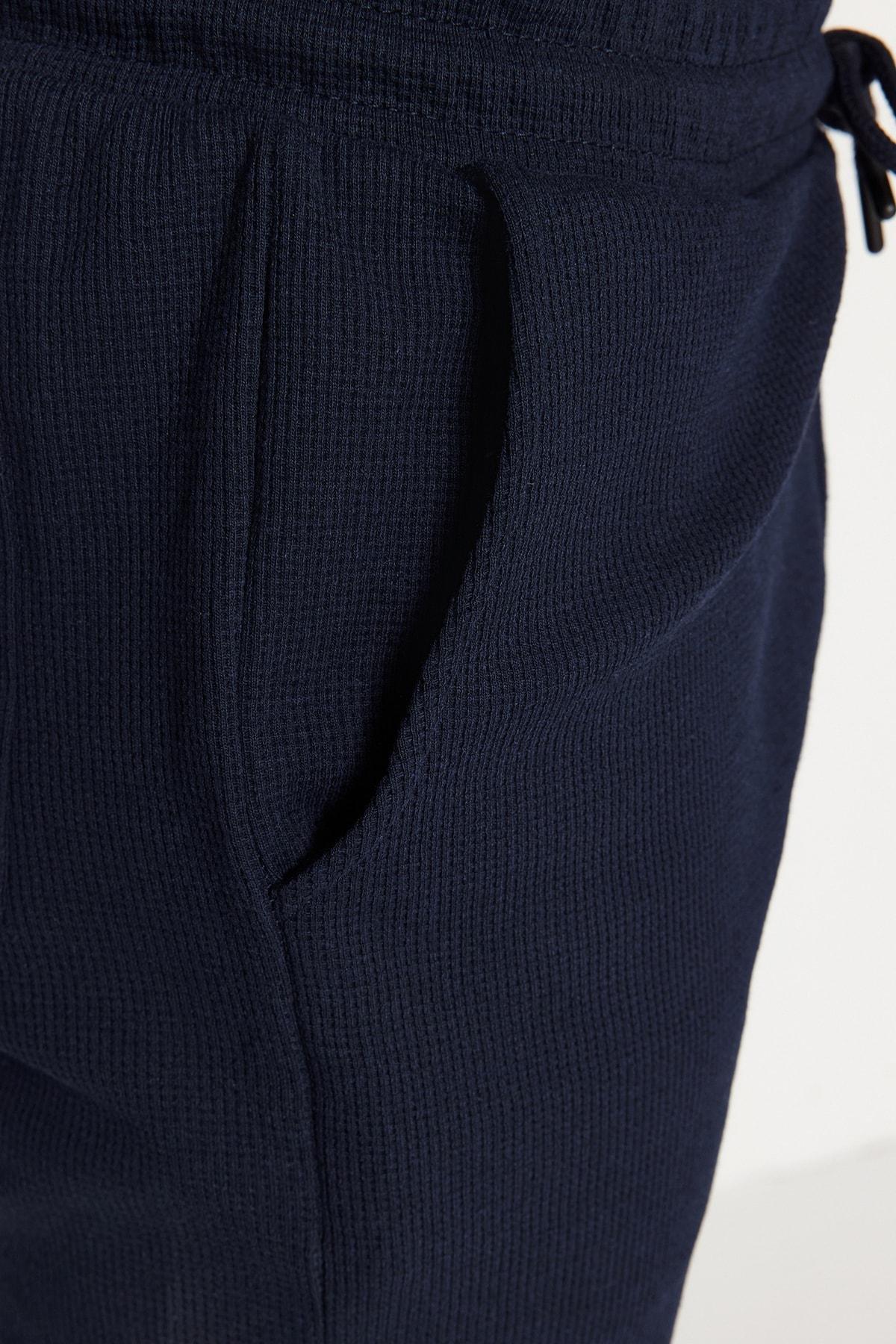 Navy Mid Waist Shorts, , large image number 3